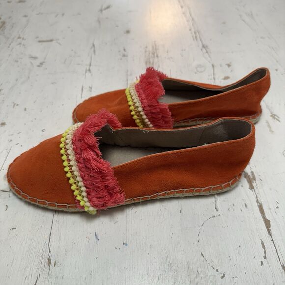 SCOTCH & SODA Women's Shoes US 6.5 Suede Espadrilles Neon Orange & Pink - Picture 1 of 9